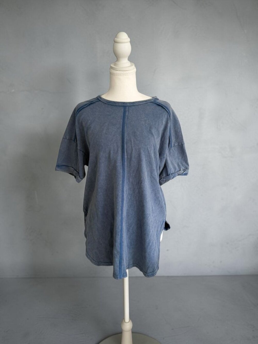 NEW IN Blue Distressed Oversize T Shirt Size Small NEW NWT